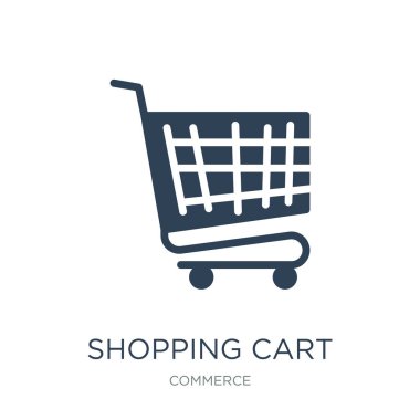 alışveriş sepeti ile ızgara simge vektör dolu sepeti ızgara trendy ile simgeler ticaret koleksiyonundan alışveriş beyaz zemin üzerine