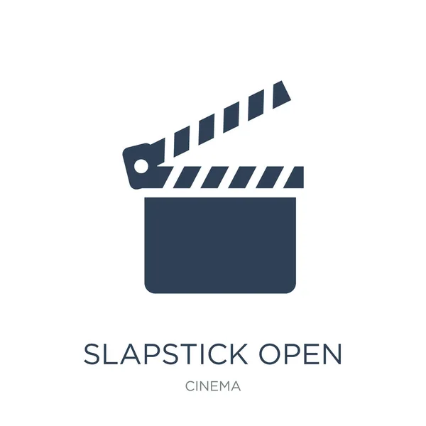 Slapstick Open Icon Vector White Background Slapstick Open Trendy Filled — Stock Vector