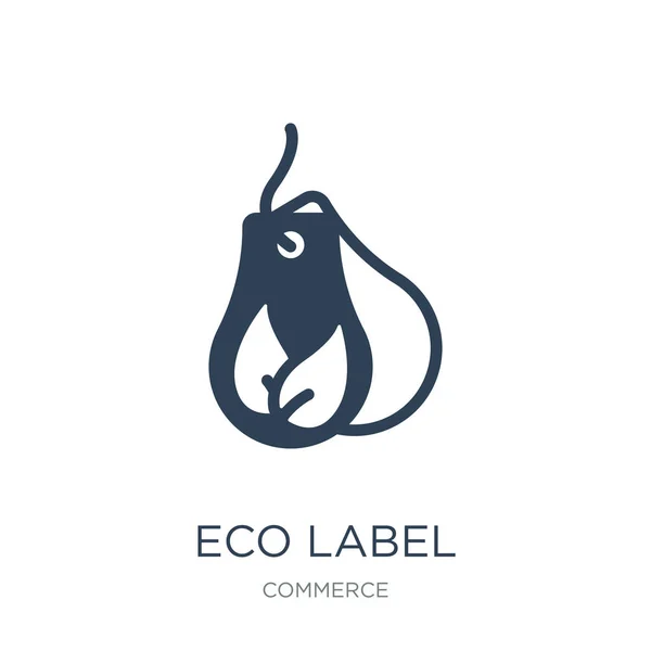 Eco Label Icon Vector White Background Eco Label Trendy Filled — Stock Vector
