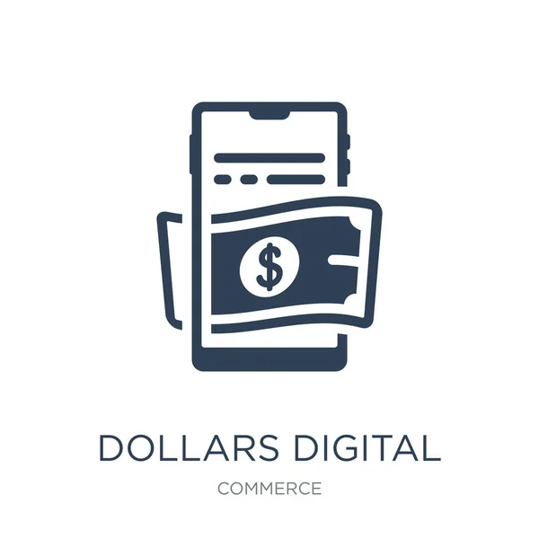 Dolarów Digital Commerce Wektor Ikona Białym Tle Modny Cyfrowy Commerce — Wektor stockowy