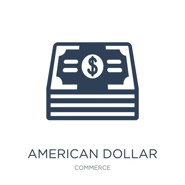 Vecteur Icône Dollar Américain Sur Fond Blanc Icônes Remplies Mode — Image vectorielle