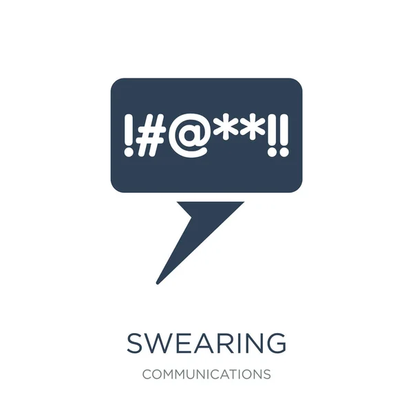 Swearing Icon Vector White Background Swearing Trendy Filled Icons Communications — Stock Vector
