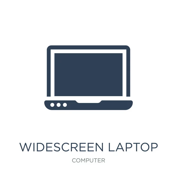 Widescreen Laptop Ícone Vetor Fundo Branco Widescreen Laptop Ícones Cheios — Vetor de Stock