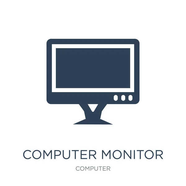 Computermonitor Symbolvektor Auf Weißem Hintergrund Computermonitor Trendy Gefüllte Symbole Aus — Stockvektor