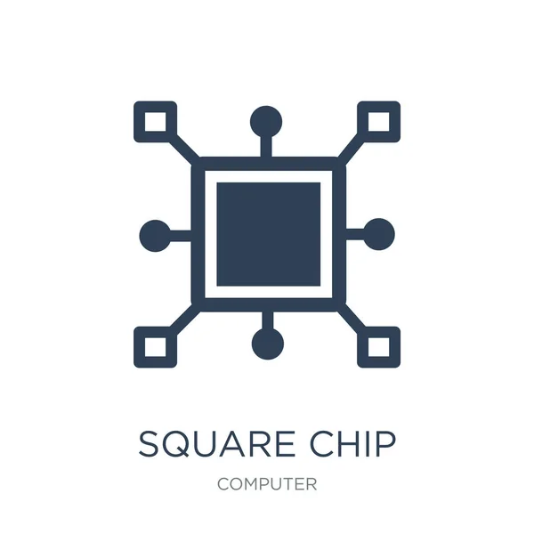 Vector Icono Chip Cuadrado Fondo Blanco Iconos Llenos Moda Chip — Vector de stock