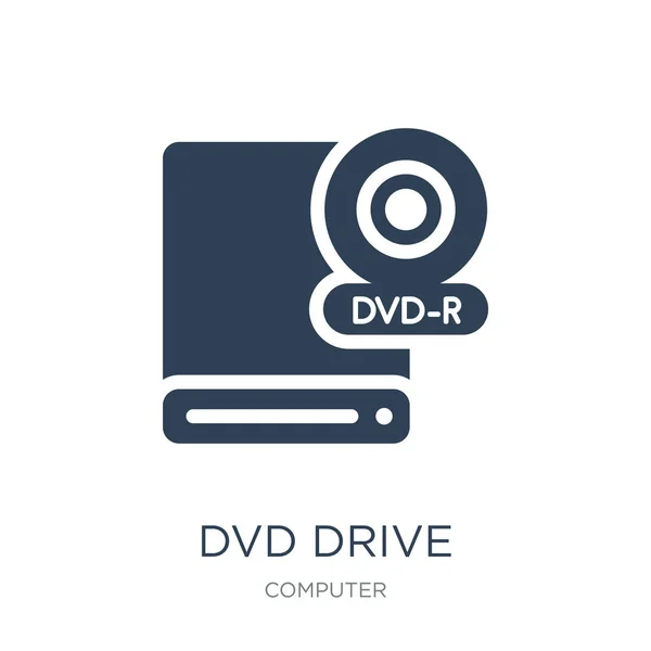 Dvd 驱动器图标向量在白色背景 Dvd 驱动时尚填充图标从计算机集合 — 图库矢量图片