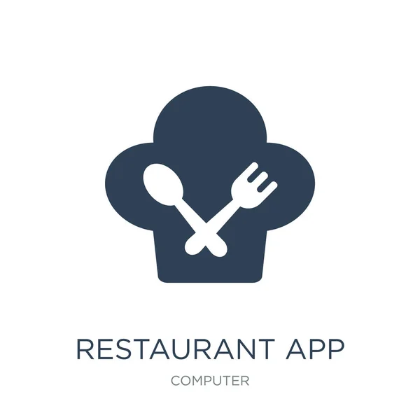 Restoran App Simge Vektör Beyaz Arka Plan Üzerinde Restoran App — Stok Vektör