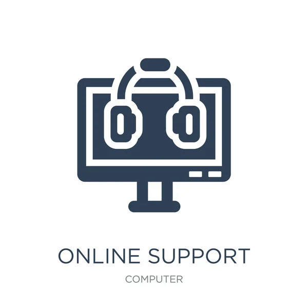 Wsparcie Online Wektor Ikona Białym Tle Pomocy Technicznej Online Modny — Wektor stockowy