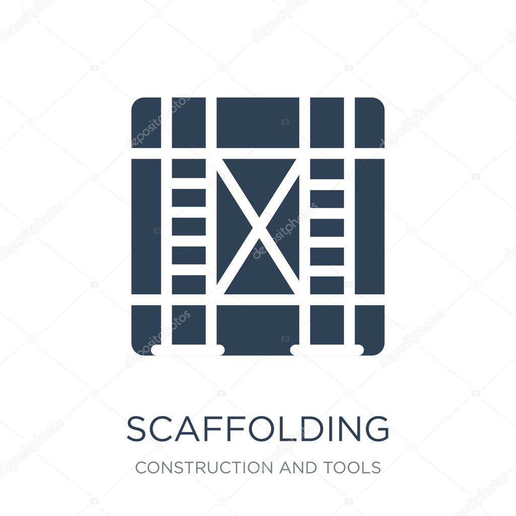 Scaffolding icon vector on white background, scaffolding trendy filled icons from Construction and tools collection