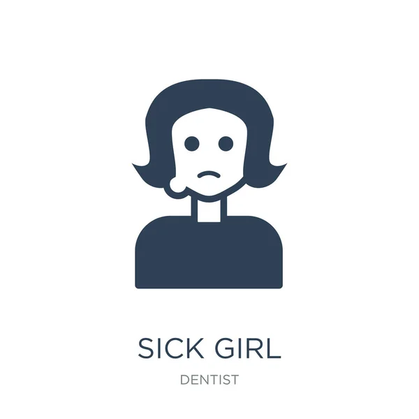 Sick Girl Icon Vektor Auf Weißem Hintergrund Sick Girl Trendy — Stockvektor