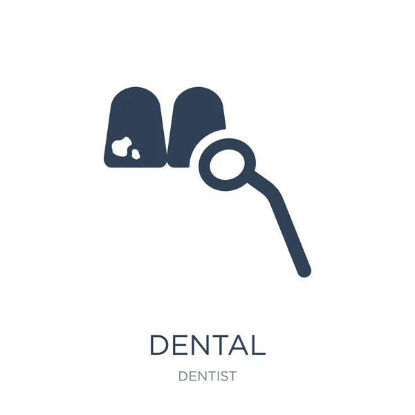 Vetor Ícone Dental Fundo Branco Ícones Moda Dentária Preenchidos Coleção — Vetor de Stock