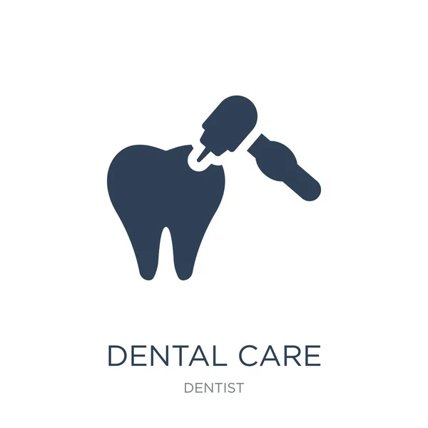Vector Icono Cuidado Dental Fondo Blanco Cuidado Dental Iconos Llenos — Archivo Imágenes Vectoriales