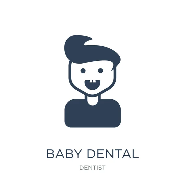 Baby Dental Wektor Białym Tle Baby Dental Modny Wypełnione Ikony — Wektor stockowy