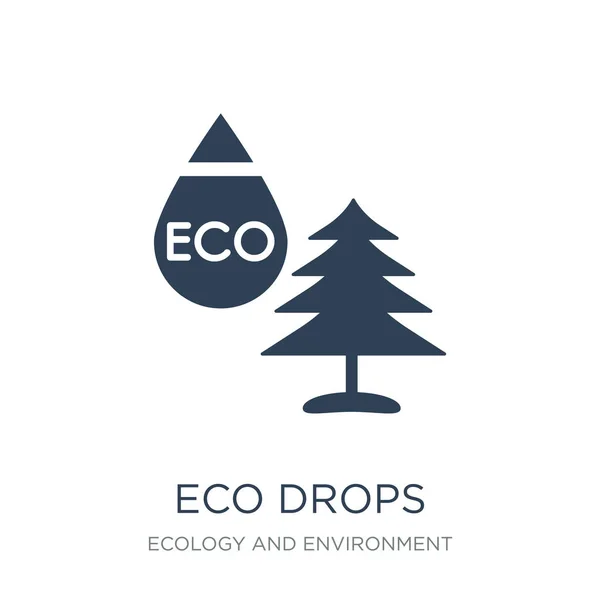 Eco Drops Symbolvektor Auf Weißem Hintergrund Eco Drops Trendy Gefüllte — Stockvektor