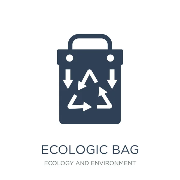 白い背景の生態バッグ アイコン ベクトル 生態バッグ流行いっぱい生態学および環境のコレクションからのアイコン — ストックベクタ