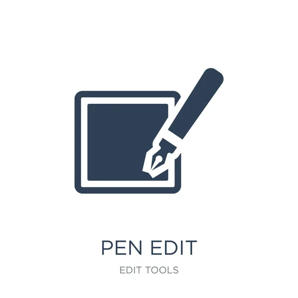 Pen Edit Icon Vector White Background Pen Edit Trendy Filled — Vetor de Stock