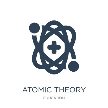 Atom kuramı simge vektör beyaz arka plan üzerinde atom kuramı trendy simgeler eğitim koleksiyonundan dolu.