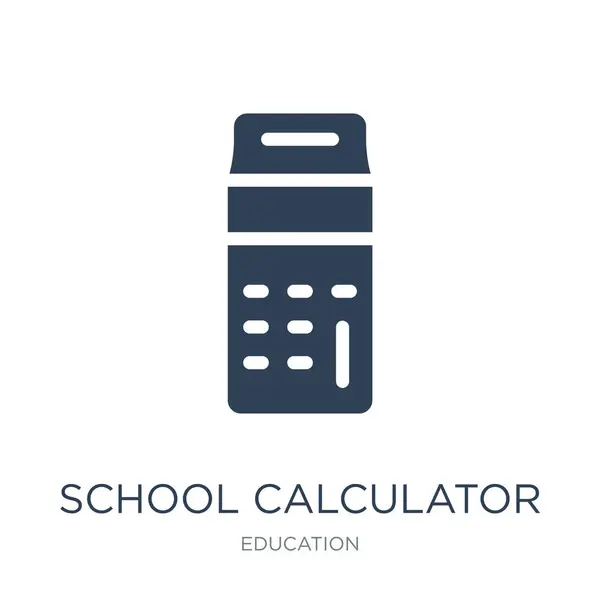 School Rekenmachine Pictogram Vector Witte Achtergrond School Rekenmachine Trendy Gevuld — Stockvector