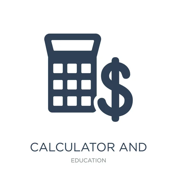 Calculadora Vetor Ícone Dólar Fundo Branco Calculadora Ícones Cheios Moda — Vetor de Stock