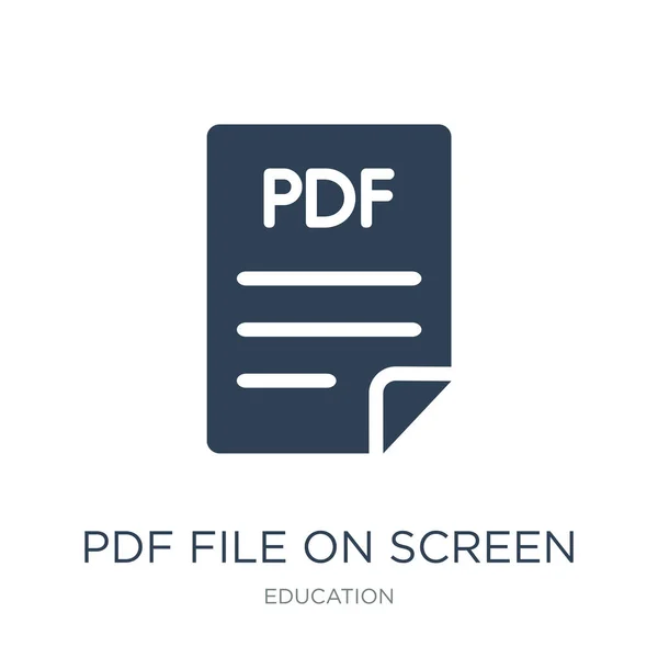 Fichier Pdf Sur Écran Icône Vecteur Sur Fond Blanc Fichier — Image vectorielle