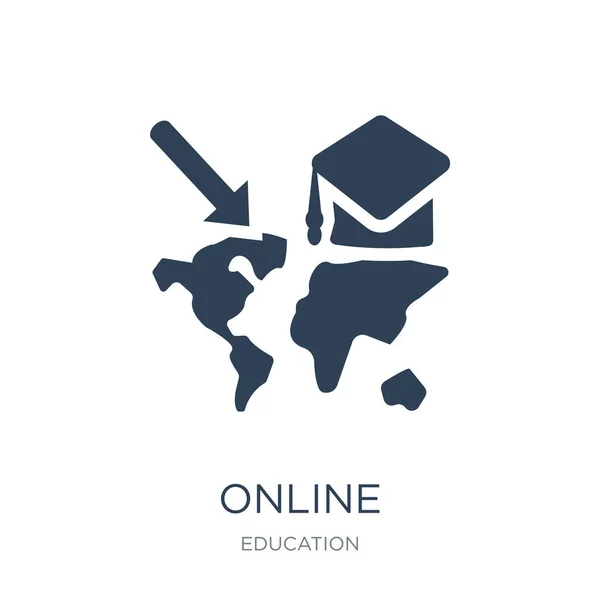 Online Internationale Educatieve Pictogram Vector Witte Achtergrond Online Internationale Educatieve — Stockvector