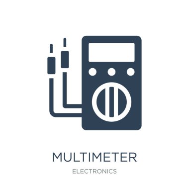 multimetre simge vektör dolu beyaz arka planda, multimetre trendy simgeler elektronik Collection