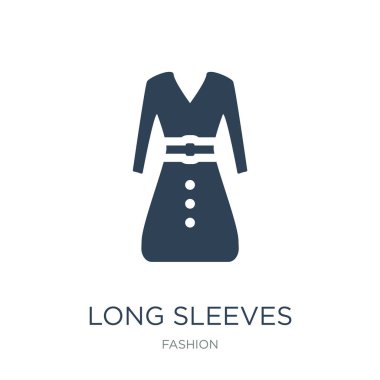 uzun kollu simge vektör beyaz arka plan üzerinde uzun kollu trendy moda koleksiyonu simgeler dolu.