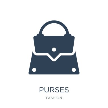 purses icon vector on white background, purses trendy filled icons from Fashion collection clipart