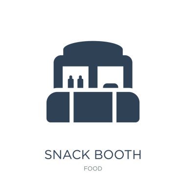 Booth simge vektör beyaz zemin üzerine snack, booth trendy dolu simgeler gıda koleksiyonundan snack