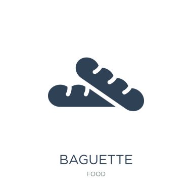 Baget simge vektör beyaz arka plan üzerinde baget trendy simgeler gıda koleksiyonundan dolu.