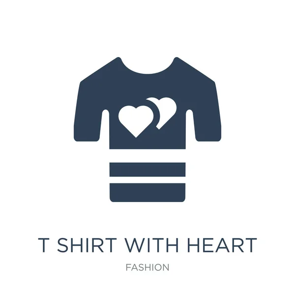 衬衫与心脏图标矢量在白色背景 T恤与心脏时尚充满图标从时尚收藏 — 图库矢量图片