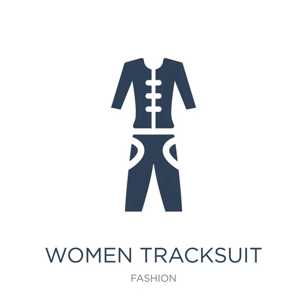 白い背景の女性のトラック スーツ アイコン ベクトル女性トラック スーツ流行いっぱいのファッションのコレクションからのアイコン — ストックベクタ