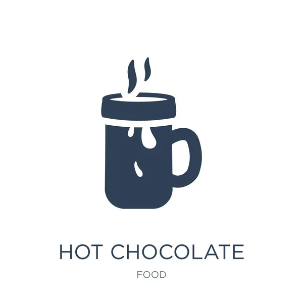 Hot Chocolate Icon Vector White Background Hot Chocolate Trendy Filled — Stock Vector