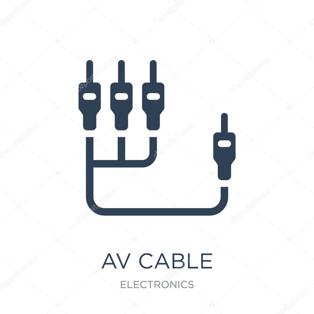 Av cable icon vector on white background, av cable trendy filled icons from Electronics collection