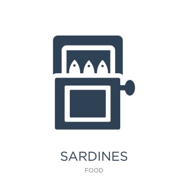 sardalye simge vektör beyaz zemin üzerine, sardalya trendy simgeler gıda koleksiyonundan dolu.