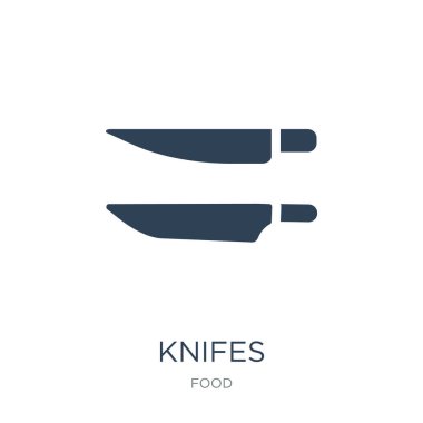 simge vektör beyaz arka plan üzerinde bıçaklar, trendy dolu simgeler gıda koleksiyonundan bıçaklar