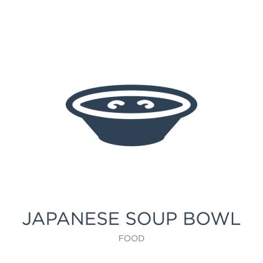 Japon çorba kase simge vektör beyaz zemin üzerine Japon çorba kase trendy simgeler gıda koleksiyonundan dolu.