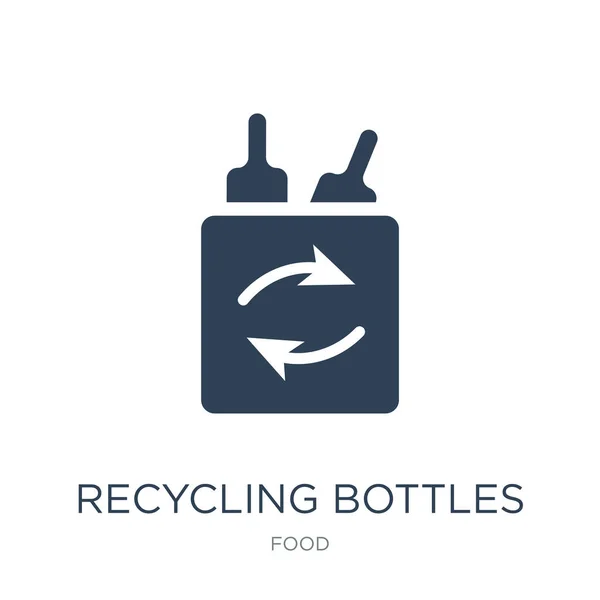 Recycling Van Flessen Pictogram Vector Witte Achtergrond Recycling Flessen Trendy — Stockvector