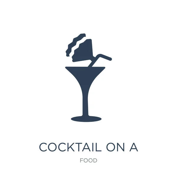 Cocktail Auf Einem Gläsernen Symbolvektor Auf Weißem Hintergrund Cocktail Auf — Stockvektor