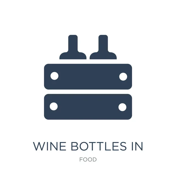 Wine Bottles Box Icon Vector White Background Wine Bottles Box — Stock Vector