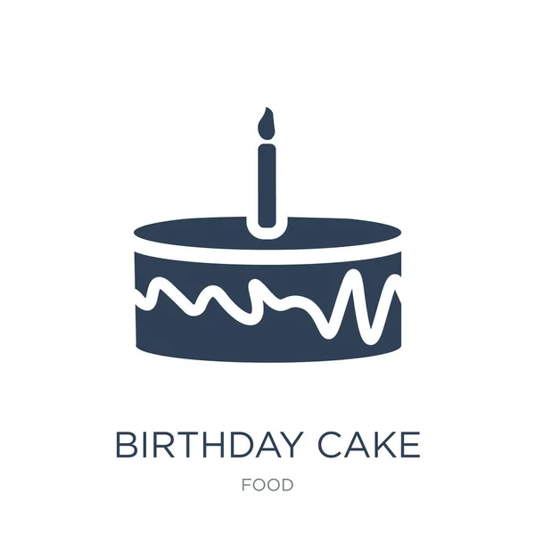 Torta Compleanno Con Vettore Icone Candela Sfondo Bianco Torta Compleanno — Vettoriale Stock