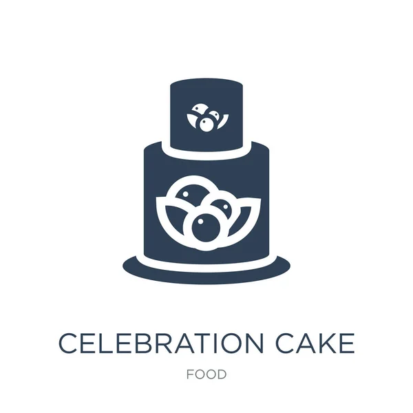 Celebration Cake Icon Vector White Background Celebration Cake Trendy Filled — Stock Vector