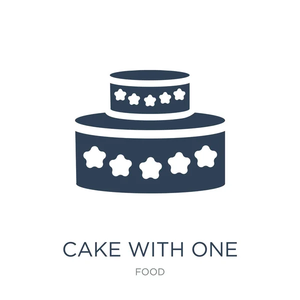 Gâteau Avec Vecteur Icône Bougie Sur Fond Blanc Gâteau Avec — Image vectorielle