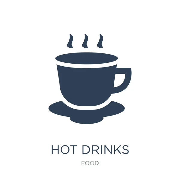Hot Drinks Icon Vector White Background Hot Drinks Trendy Filled — Stock Vector