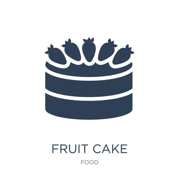 Vettore Icona Torta Frutta Sfondo Bianco Torta Frutta Icone Trendy — Vettoriale Stock