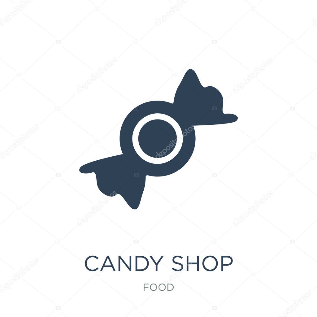 Candy shop icon vector on white background, candy shop trendy filled icons from Food collection