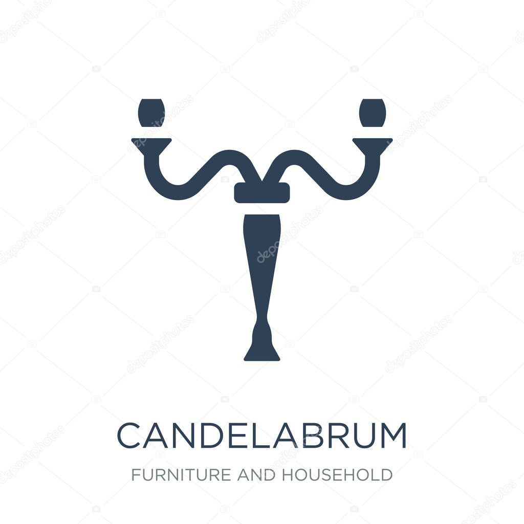 candelabrum icon vector on white background, candelabrum trendy filled icons from Furniture and household collection