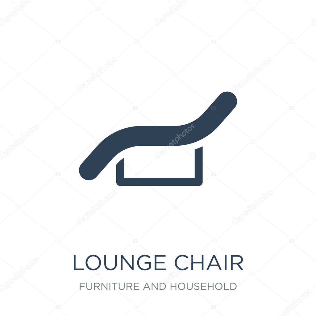 Lounge chair icon vector on white background, lounge chair trendy filled icons from Furniture and household collection