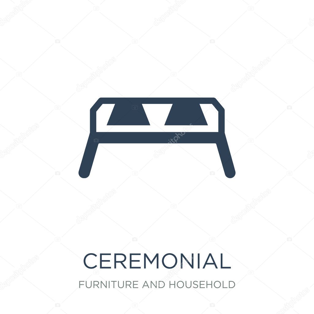 Ceremonial icon vector on white background, ceremonial trendy filled icons from Furniture and household collection
