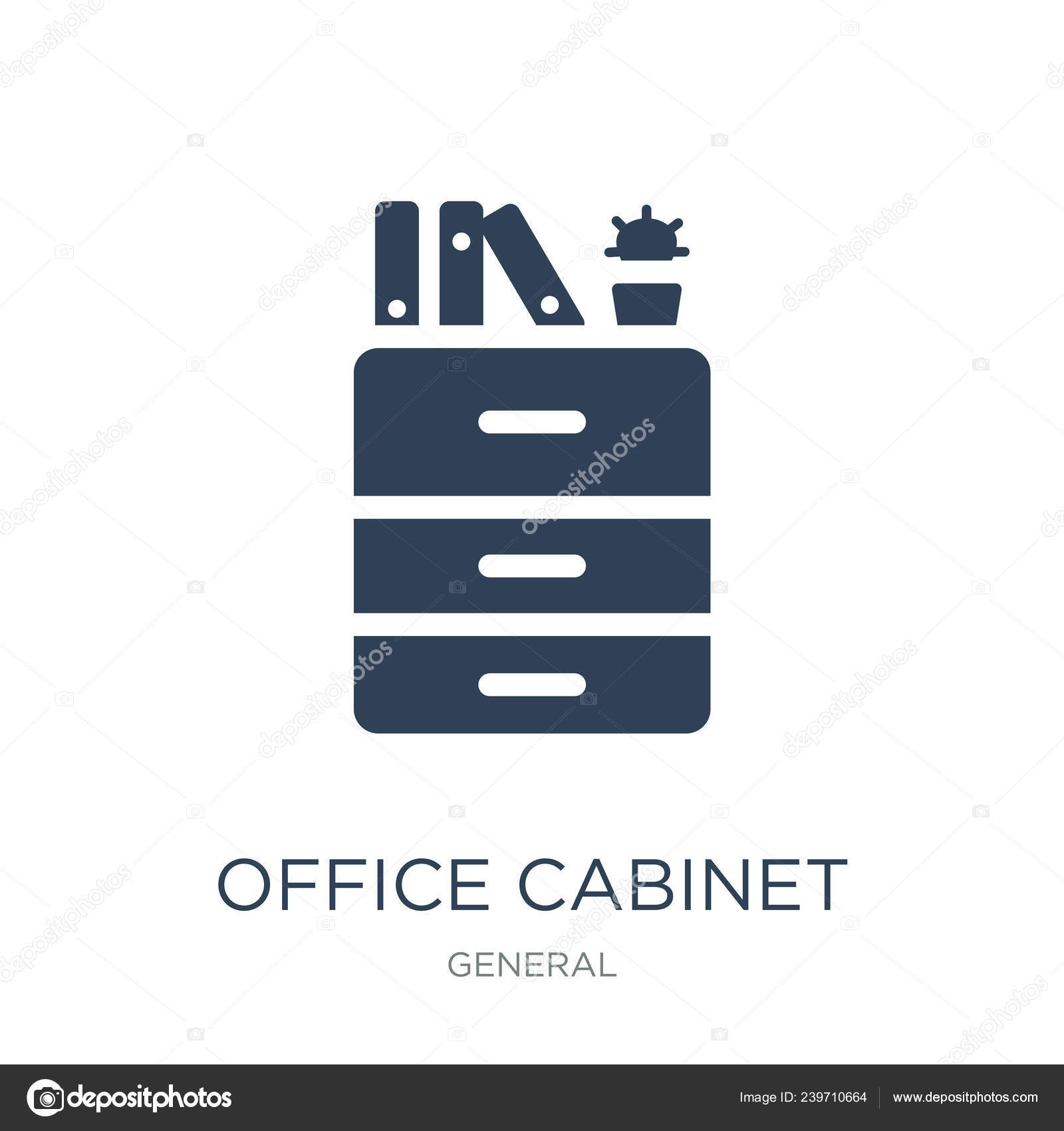 Office Cabinet Icon Vector White Background Office Cabinet Trendy